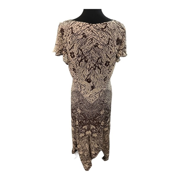 Adrianna Papell Vintage Silk Print Dress Size 12 - Picture 4 of 9